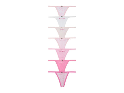 PINK x LoveShackFancy 7-Pack V-String Panties Rules Of Pink
