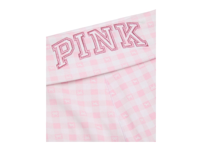 PINK x LoveShackFancy Cotton Foldover Flare Leggings Icon Gingham