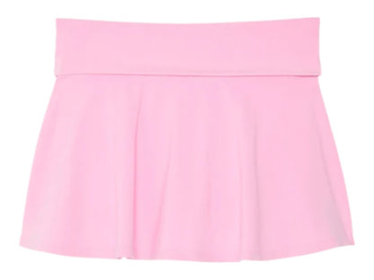 PINK x LoveShackFancy Cotton Foldover Flirty Skirt Pink Lollipop