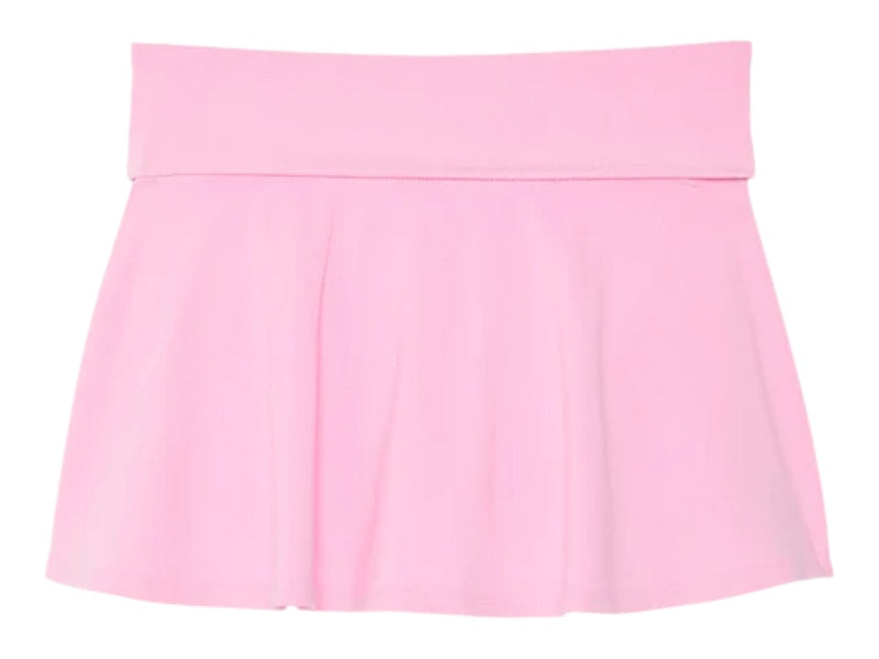 PINK x LoveShackFancy Cotton Foldover Flirty Skirt Pink Lollipop