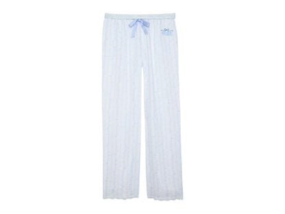 PINK x LoveShackFancy Silky Sleep Pants Logo Mania Blue