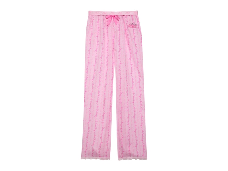 PINK x LoveShackFancy Silky Sleep Pants Logo Mania Pink