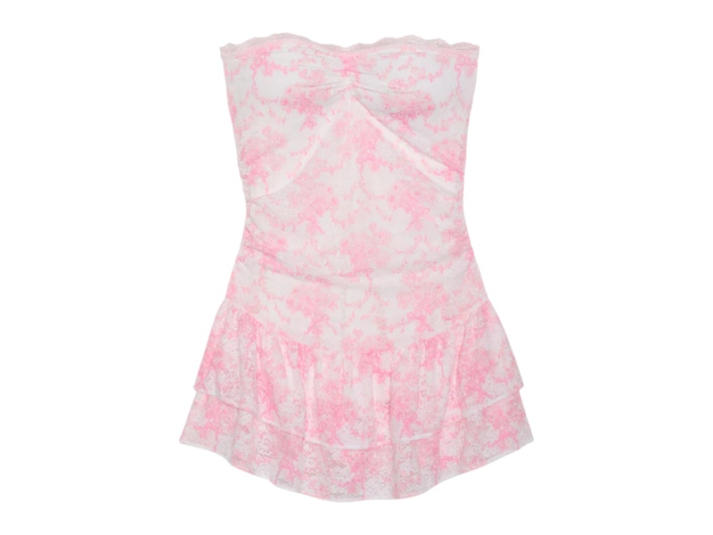 PINK x LoveShackFancy Strapless Lace Mini Dress Charlamagne Harbor