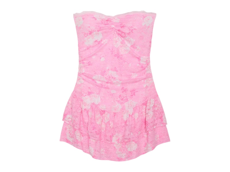 PINK x LoveShackFancy Strapless Lace Mini Dress Everblooming Pink
