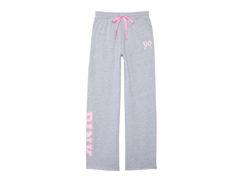 PINK x LoveShackFancy Wide-Leg Sweatpants Medium Heather Grey