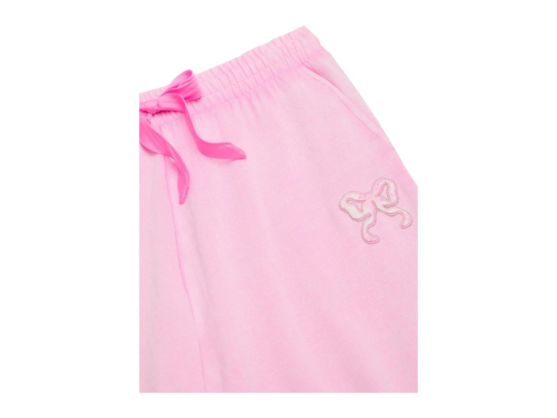 PINK x LoveShackFancy Wide-Leg Sweatpants Pink Lollipop