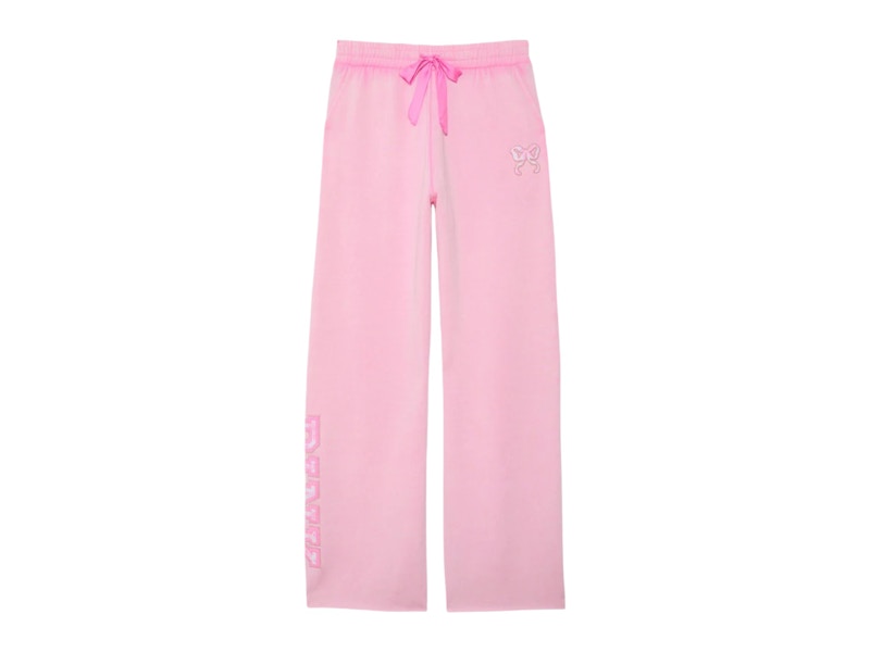 PINK x LoveShackFancy Wide-Leg Sweatpants Pink Lollipop