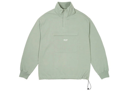 Palace 1/4 Zip Washed Funnel Jade