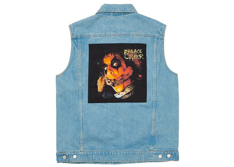 Palace Alice Cooper Denim Vest Stone Wash