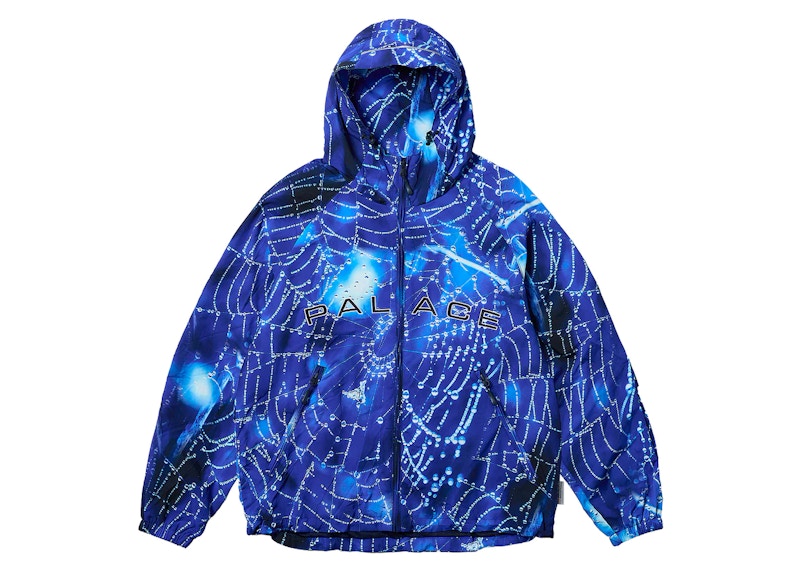 Palace Arc Shell Hooded Jacket Spider Web Blue