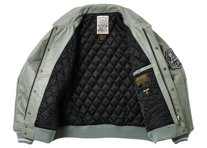 Palace Avirex Leather Jacket Grey