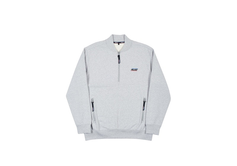 Palace Basically a Half Zip Bomber Grey Marl