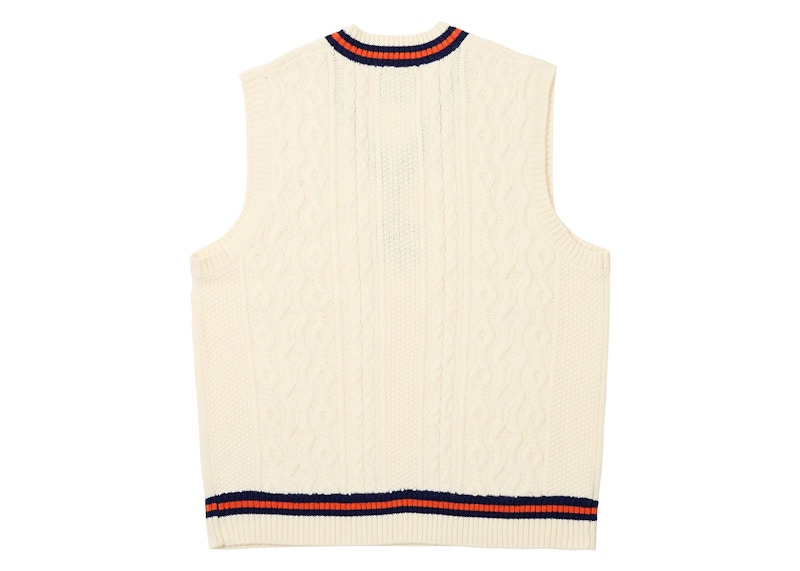 Palace x Beams Plus Cable Vest White