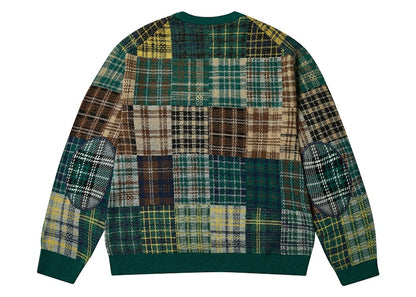 Palace x Beams Plus Crew Patchwork Jacquard Knit Green