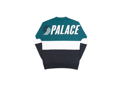Palace Blazed Drop Shoulder Crew Green/White
