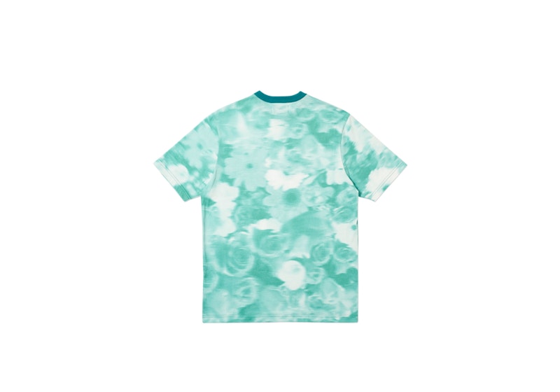 Palace Blurry Flower Ringer T-shirt Green