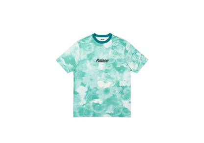Palace Blurry Flower Ringer T-shirt Green