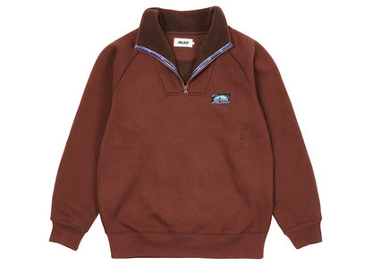 Palace Bonded Fleece 1/4 Zip Brown
