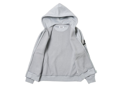 Palace Bonded Sherpa Zip Hood Grey Marl