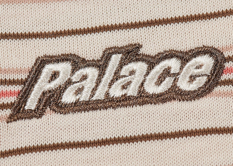 Palace Boxy Stripe T-Shirt Brown