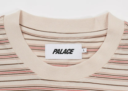 Palace Boxy Stripe T-Shirt Brown