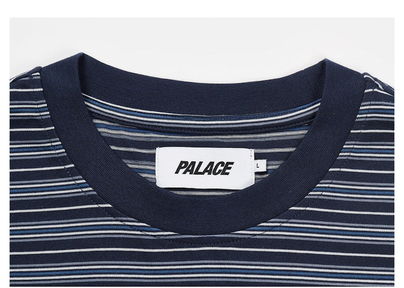 Palace Boxy Stripe T-Shirt Navy
