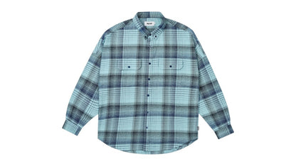 Palace Brushed Flannel Drop Shoulder Shirt Blue