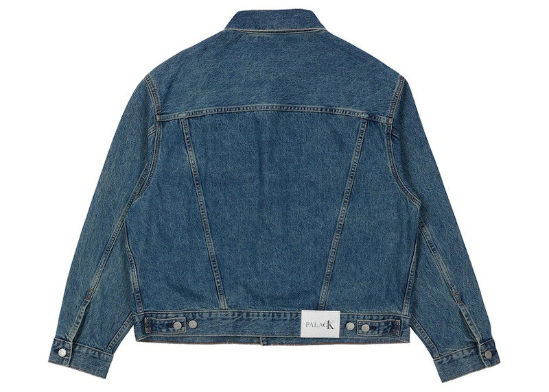 Palace CK1 Relaxed Trucker Denim Jacket Tinted Sandstone Indigo