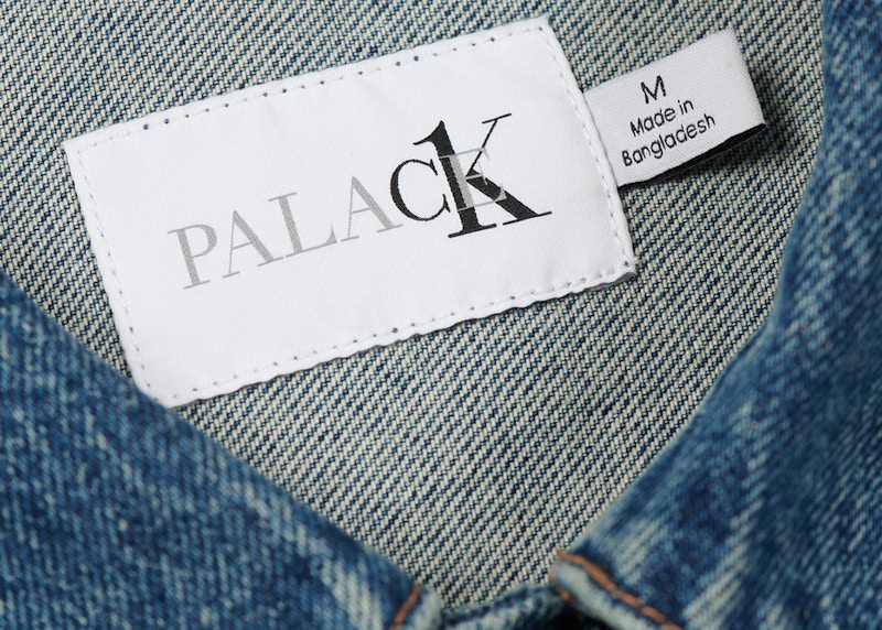 Palace CK1 Relaxed Trucker Denim Jacket Tinted Sandstone Indigo