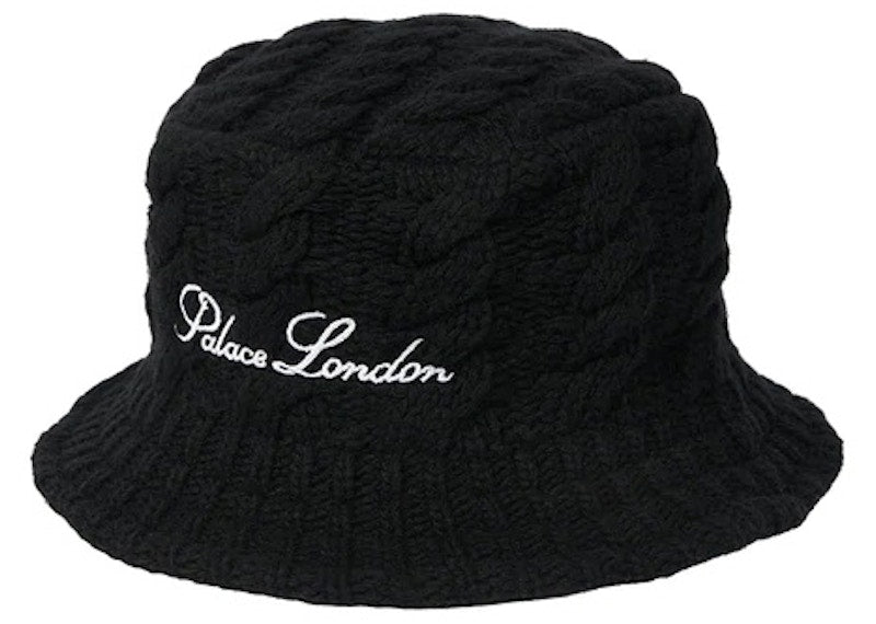 Palace Cable Knit Bucket Hat Black