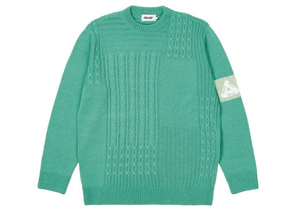 Palace Cable Patchwork Knit Mint