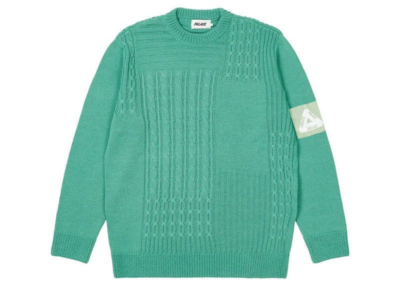 Palace Cable Patchwork Knit Mint