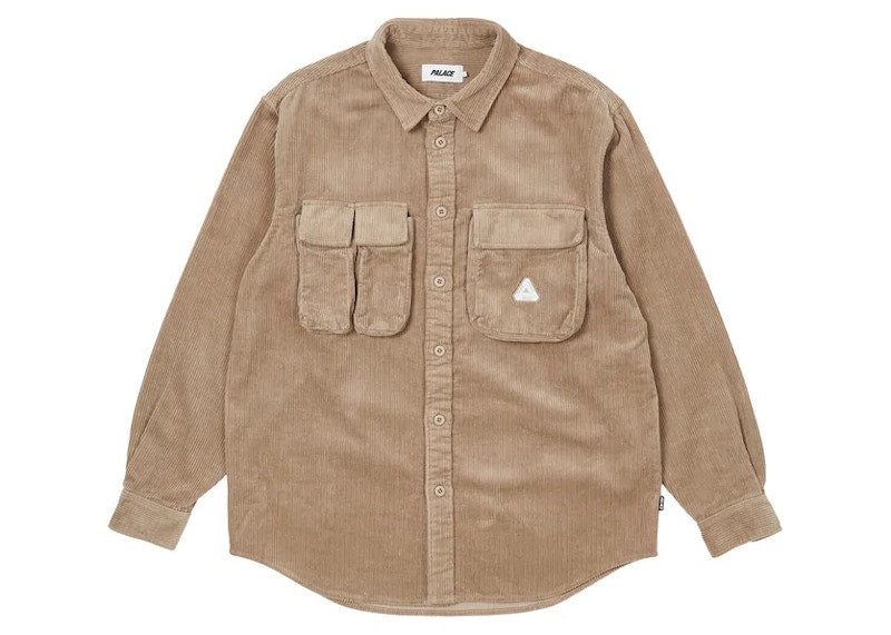 Palace Cargo Cord Shirt Stone