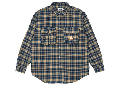 Palace Cargo Pocket Flannel Shirt Blue