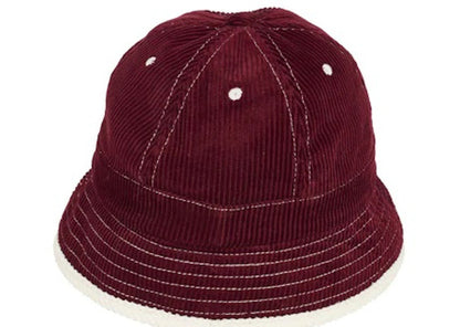 Palace Chain Stitch Bell Bucket Hat Burgundy