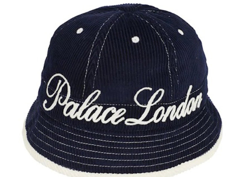 Palace Chain Stitch Bell Bucket Hat Navy