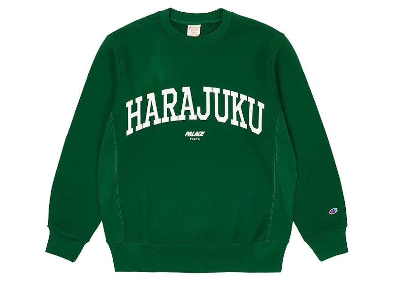 Palace Champion Shop Harajuku Crew Green