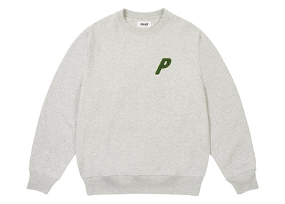 Palace Chenille Tri-Ferg Crew Grey Marl