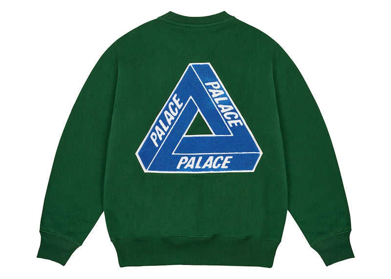 Palace Chenille Tri-Ferg Crew Racey Green