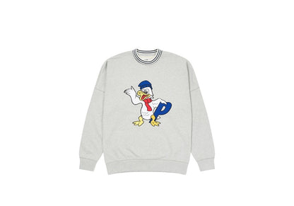 Palace Chilly Duck Out Drop Shoulder Crew Grey Marl