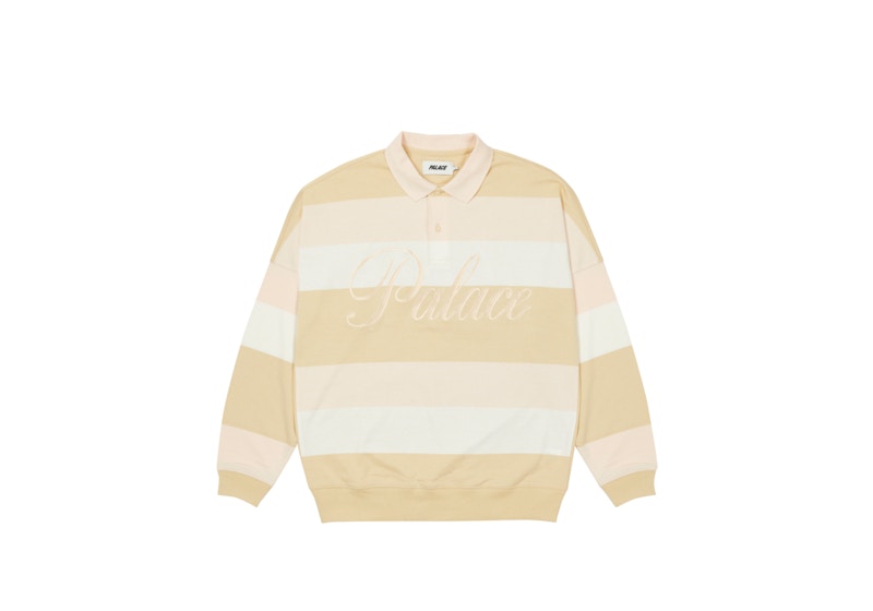 Palace Classic Stripe Drop Shoulder Polo Creams