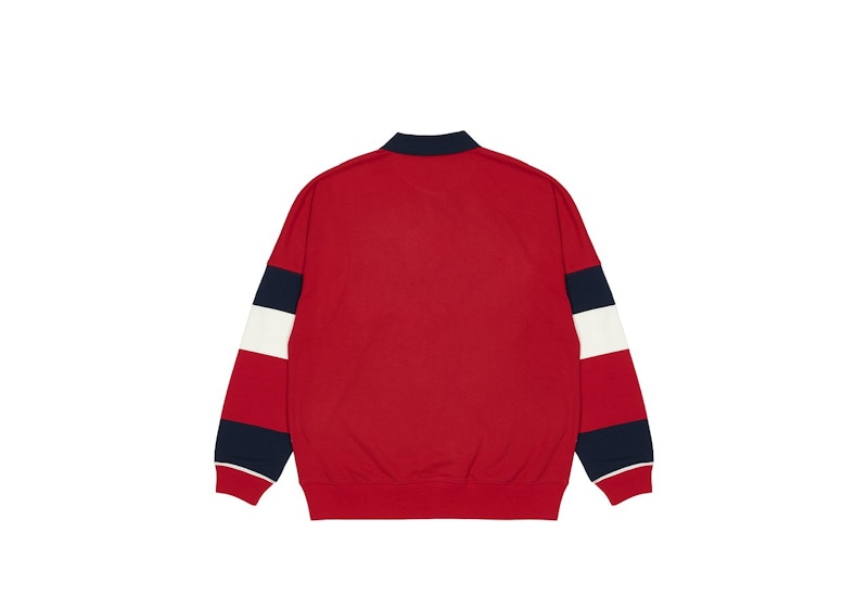 Palace Classic Stripe Drop Shoulder Polo Red/Navy/White