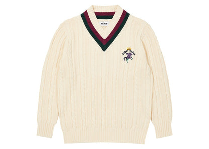Palace Cricket Jumper Ecru