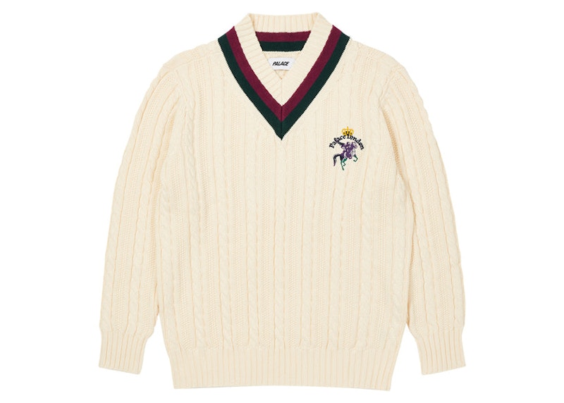 Palace Cricket Jumper Ecru