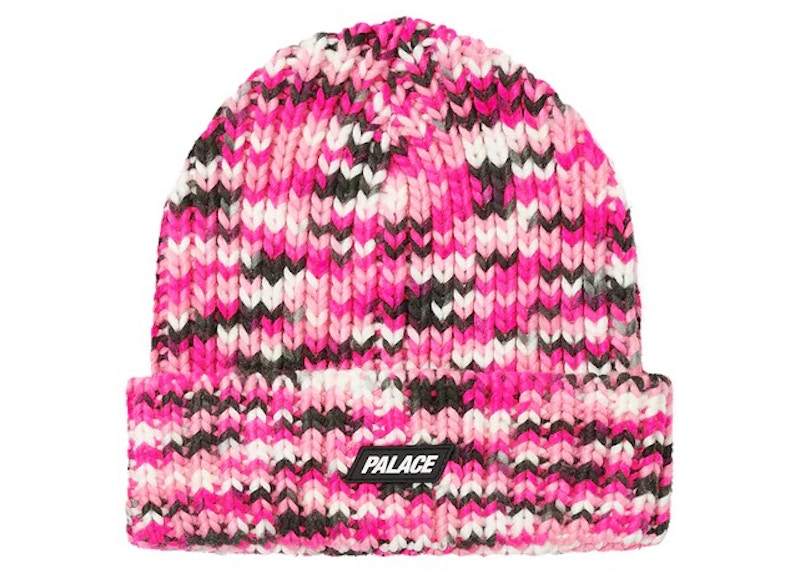Palace Crochet Camo Beanie Pink Camo