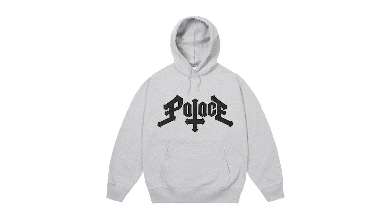 Palace Cross Hood Grey Marl