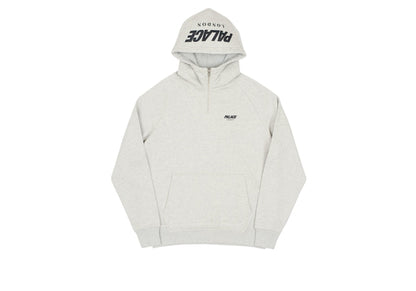 Palace Custom 1/4 Zip Hood Grey Marl