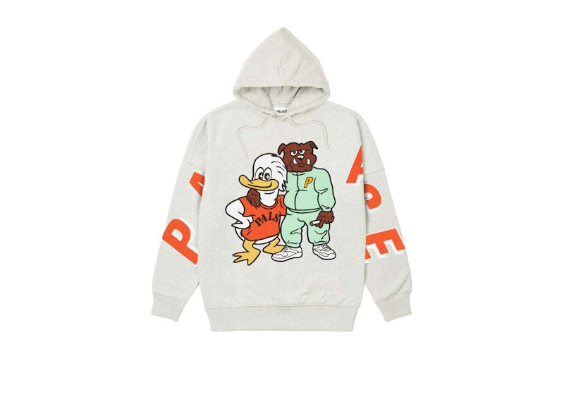 Palace Dog And Duck Drop Shoulder Hood Grey Marl
