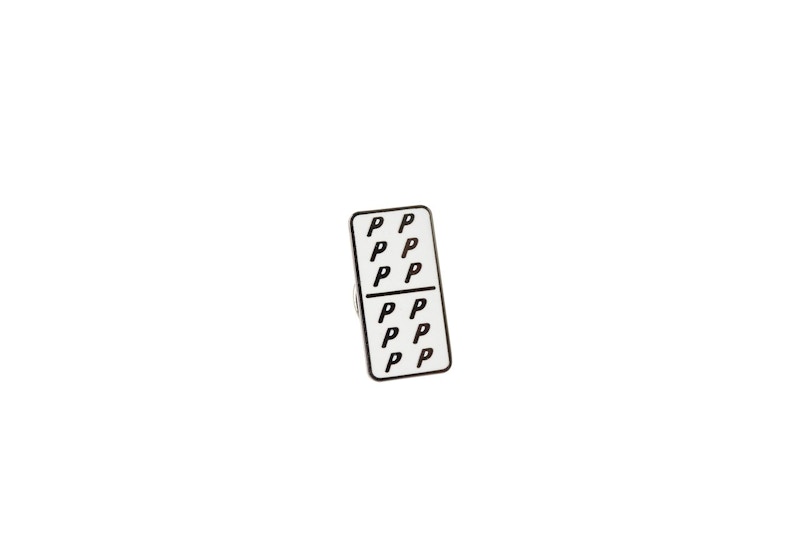 Palace Domino Pin Badge White/Black