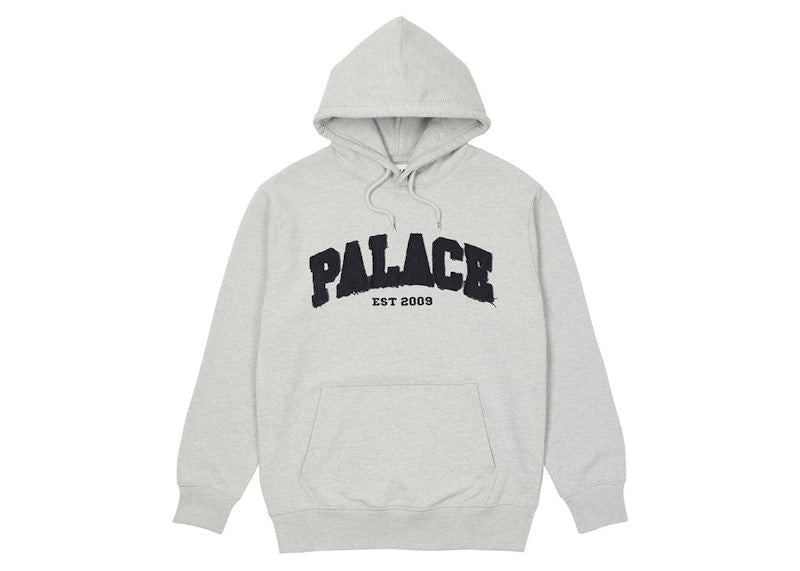 Palace Drop Shoulder Applique Hood Grey Marl
